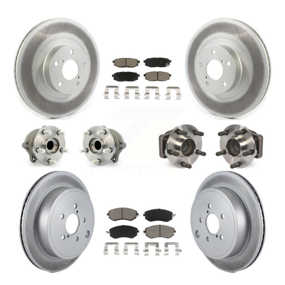 Front Rear Hub Bearings Assembly Coated Disc Brake Rotors And Ceramic Pads Kit (10Pc) For Toyota 86 KBB-120942