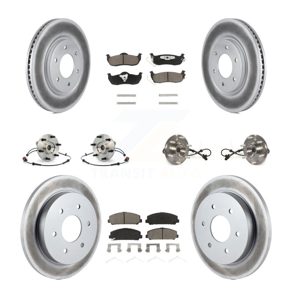 Front Rear Hub Bearings Assembly Coated Disc Brake Rotors And Ceramic Pads Kit (10Pc) For 2012 Nissan Armada 4WD From 12 11 KBB-120947