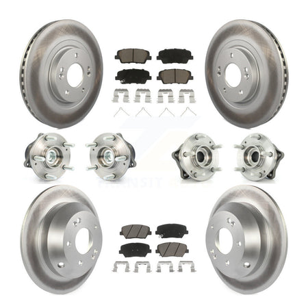 Front Rear Hub Bearing Coated Brake Rotor & Pads Kit (10Pc) For 2014-2015 Kia Sorento FWD KBB-120987