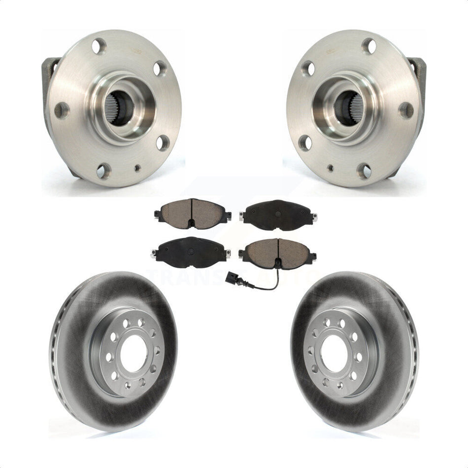 Front Hub Bearing Assembly Coat Brake Rotor Pad Kit For Volkswagen Golf SportWagen e-Golf KBB-121036