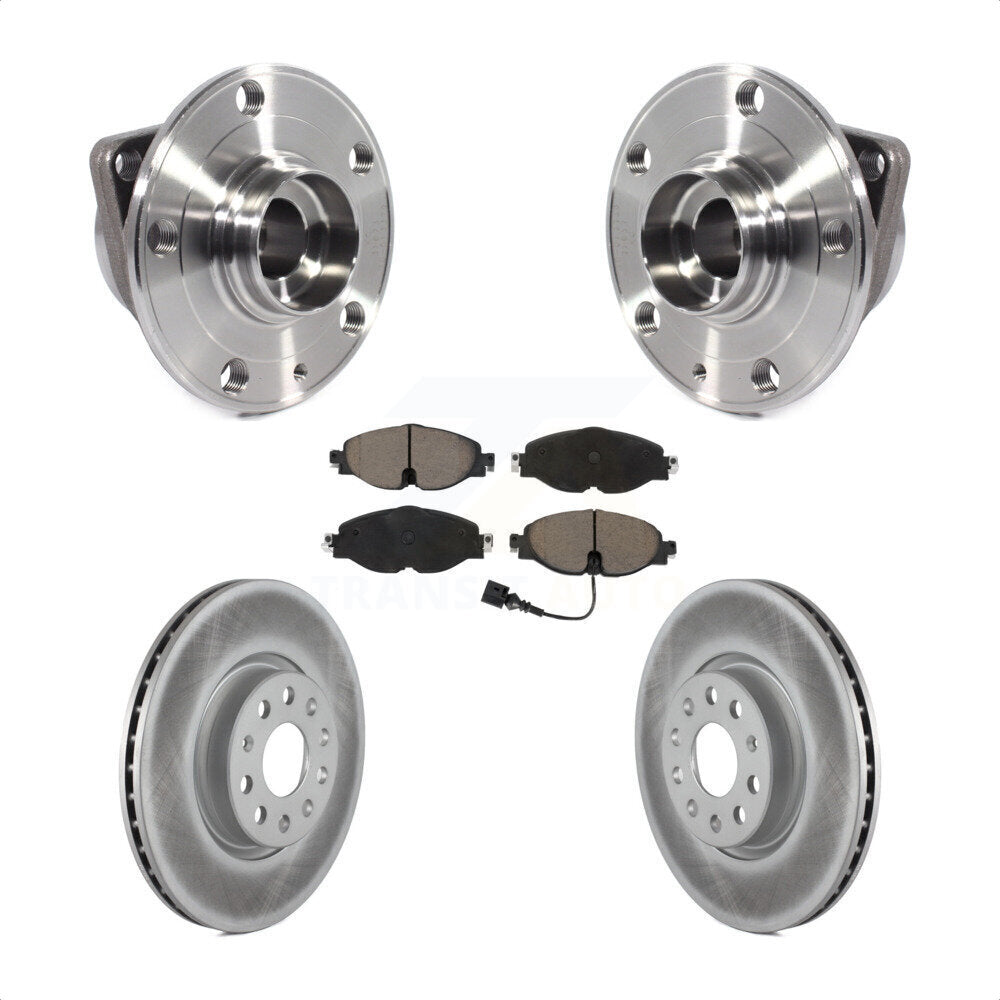 Front Hub Bearing Coat Brake Rotor Pads Kit For Volkswagen Taos GTI Golf Alltrack Audi A3 KBB-121037
