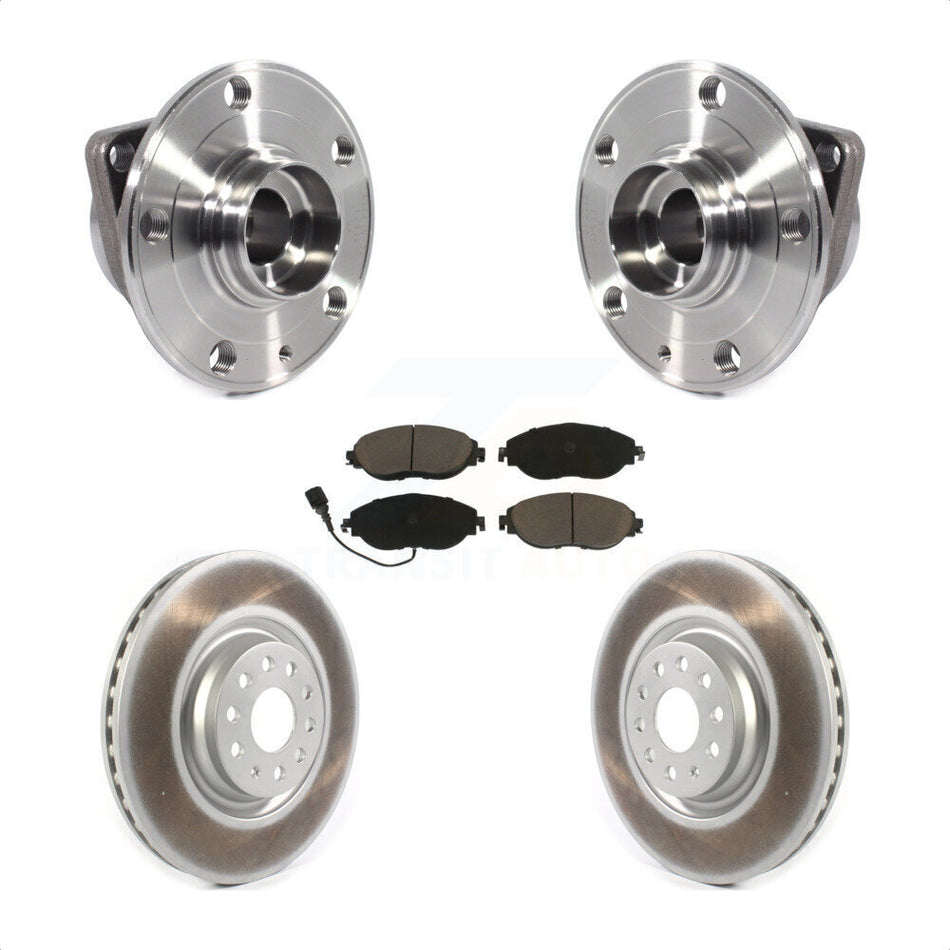 Front Hub Bearing Assembly With Coated Disc Brake Rotors And Ceramic Pads Kit For Volkswagen Tiguan Jetta GTI Audi Golf R S3 Q3 Arteon KBB-121038