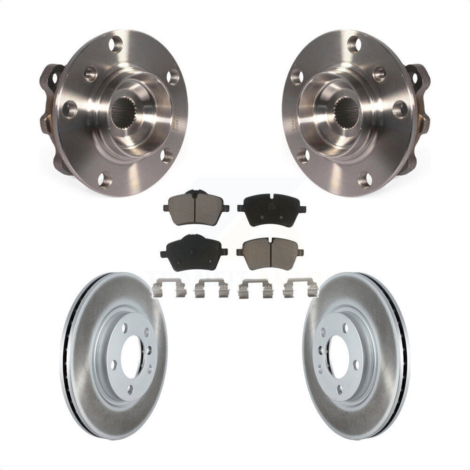 Front Hub Bearing Assembly With Coated Disc Brake Rotors And Ceramic Pads Kit For Mini Cooper Countryman Paceman KBB-121043