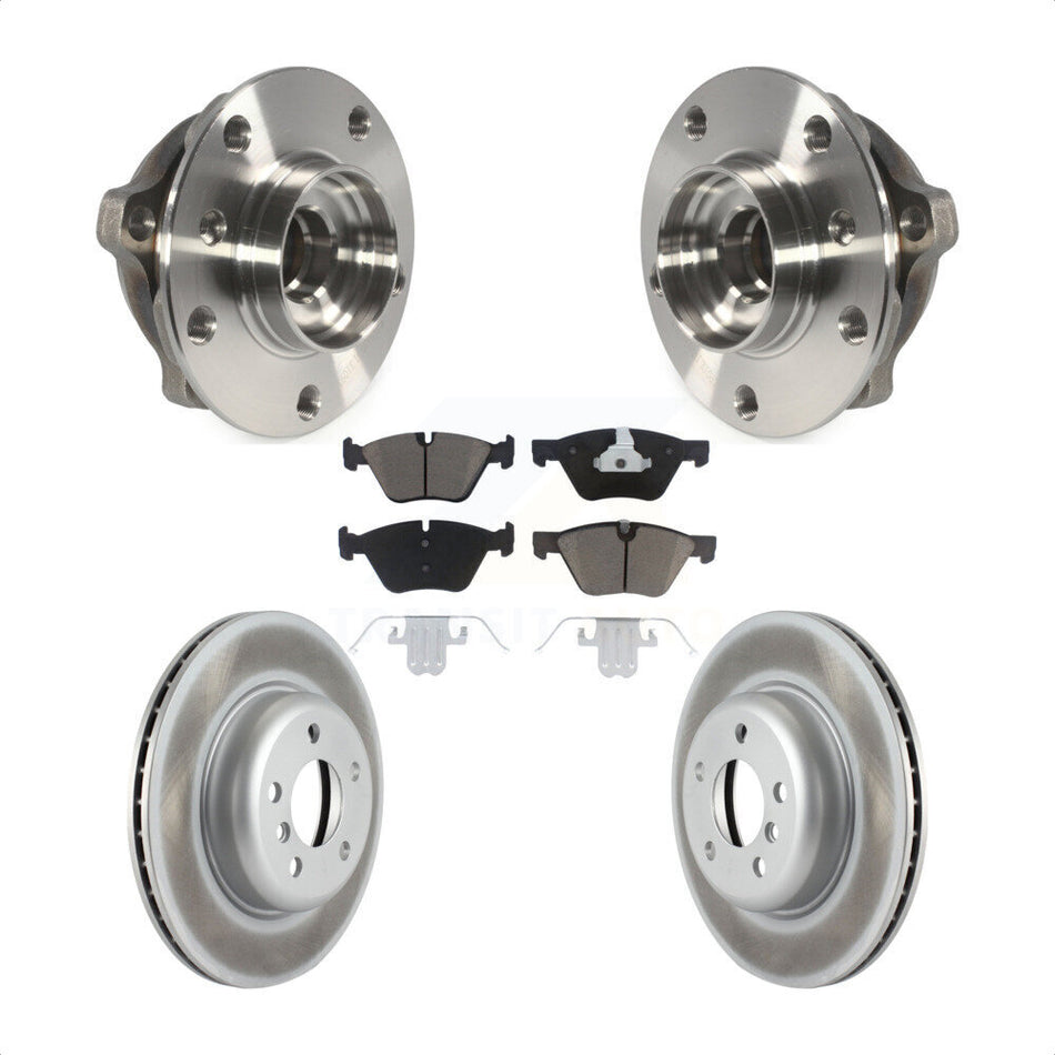 Front Hub Bearing Assembly With Coated Disc Brake Rotors And Ceramic Pads Kit For 2012-2016 BMW 528i xDrive Without Performance Brakes 330mm Diameter Rotor KBB-121048