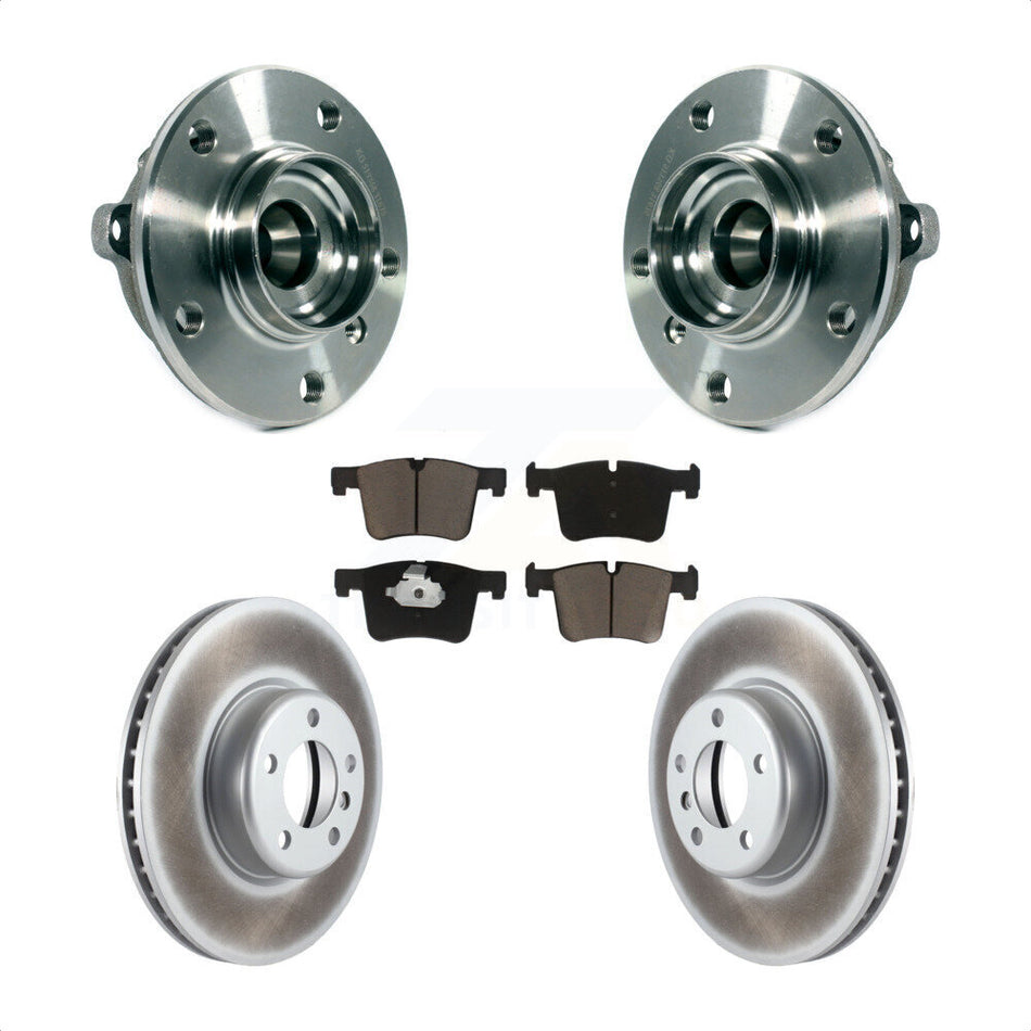 Front Hub Bearing Assembly With Coated Disc Brake Rotors And Ceramic Pads Kit For BMW 335i xDrive 328i GT 435i Gran Coupe KBB-121066