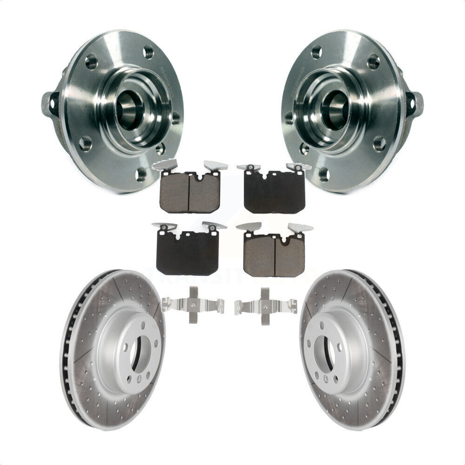 Front Hub Bearing Assembly With Coated Disc Brake Rotors And Ceramic Pads Kit For BMW 428i xDrive Gran Coupe 228i 340i 435i KBB-121069