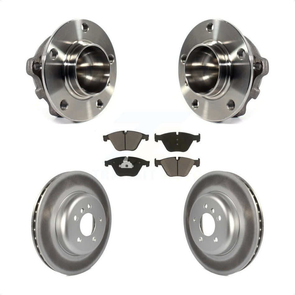 Front Hub Bearing Assembly With Coated Disc Brake Rotors And Ceramic Pads Kit For BMW 535i 640i 535d Gran Coupe ActiveHybrid 5 KBB-121074