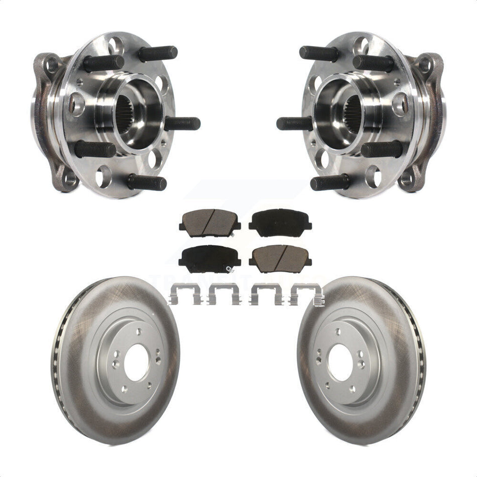 Front Hub Bearing Assembly With Coated Disc Brake Rotors And Ceramic Pads Kit For Kia Sorento Hyundai Santa Fe Sport KBB-121075