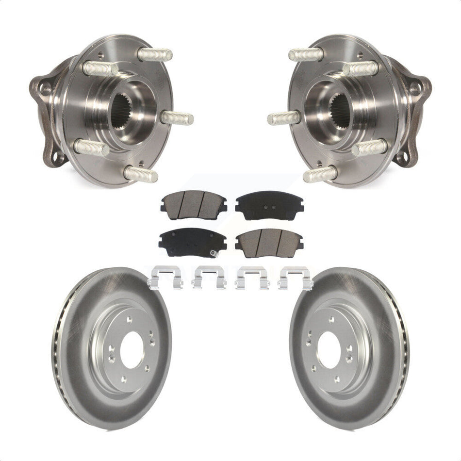 Front Hub Bearing Assembly With Coated Disc Brake Rotors And Ceramic Pads Kit For Hyundai Tucson Kia Sportage KBB-121079