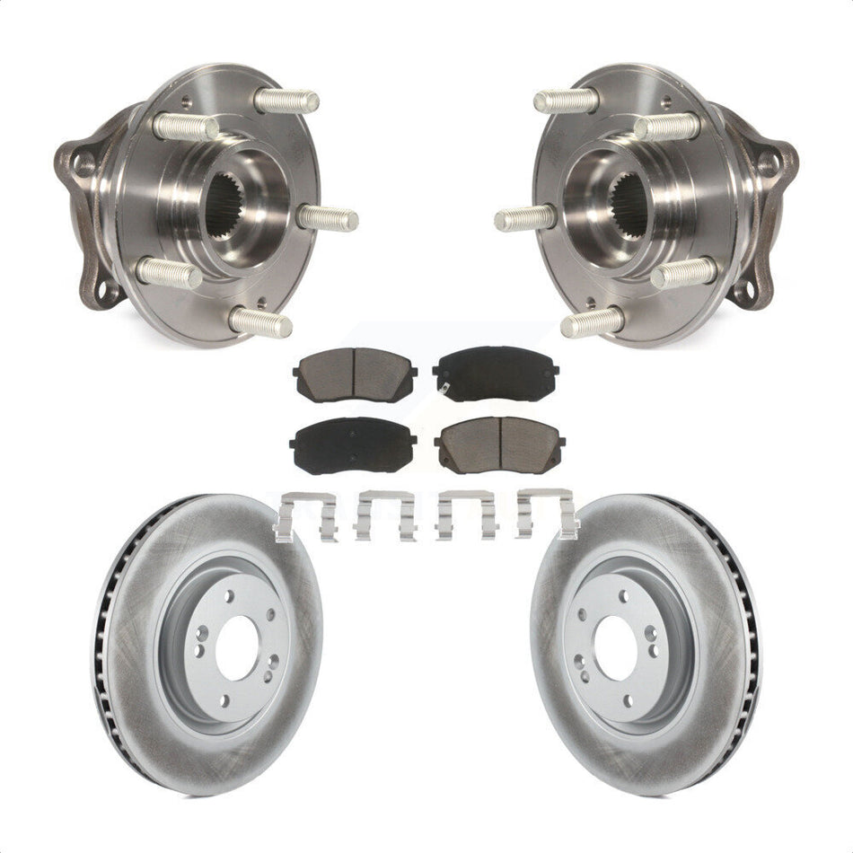 Front Hub Bearing Assembly With Coated Disc Brake Rotors And Ceramic Pads Kit For Hyundai Sonata Tucson KBB-121085