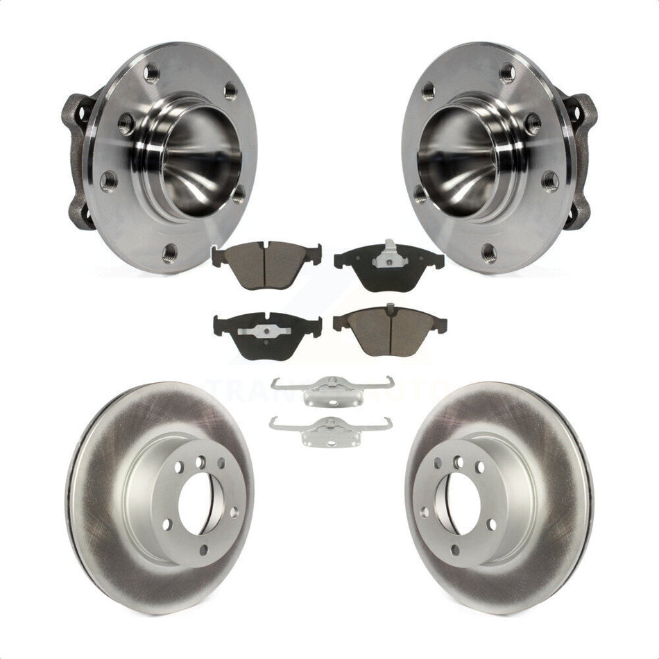 Front Hub Bearing Assembly With Coated Disc Brake Rotors And Ceramic Pads Kit For BMW 328i X1 323i KBB-121091