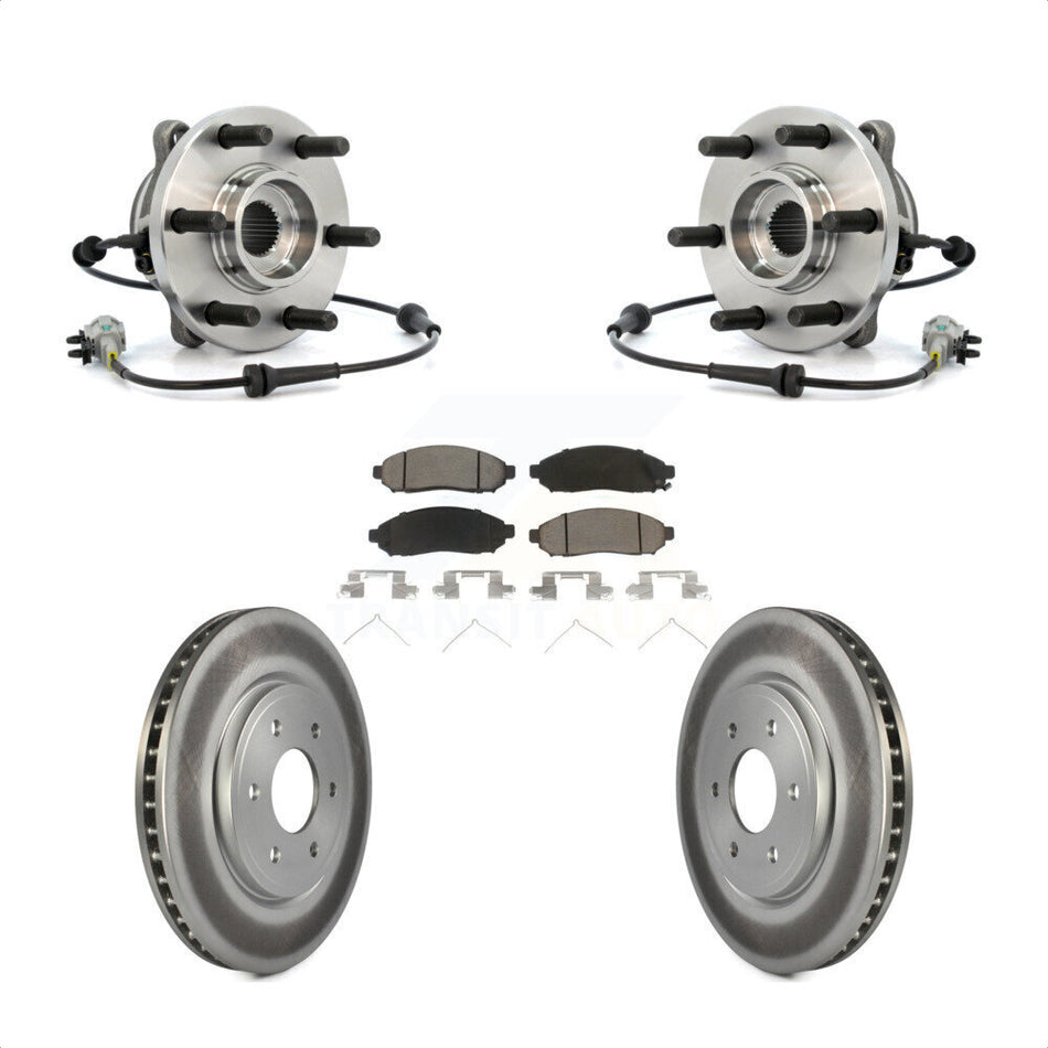 Front Hub Bearing Assembly With Coated Disc Brake Rotors And Ceramic Pads Kit For Nissan Frontier Pathfinder Xterra Suzuki Equator KBB-121093