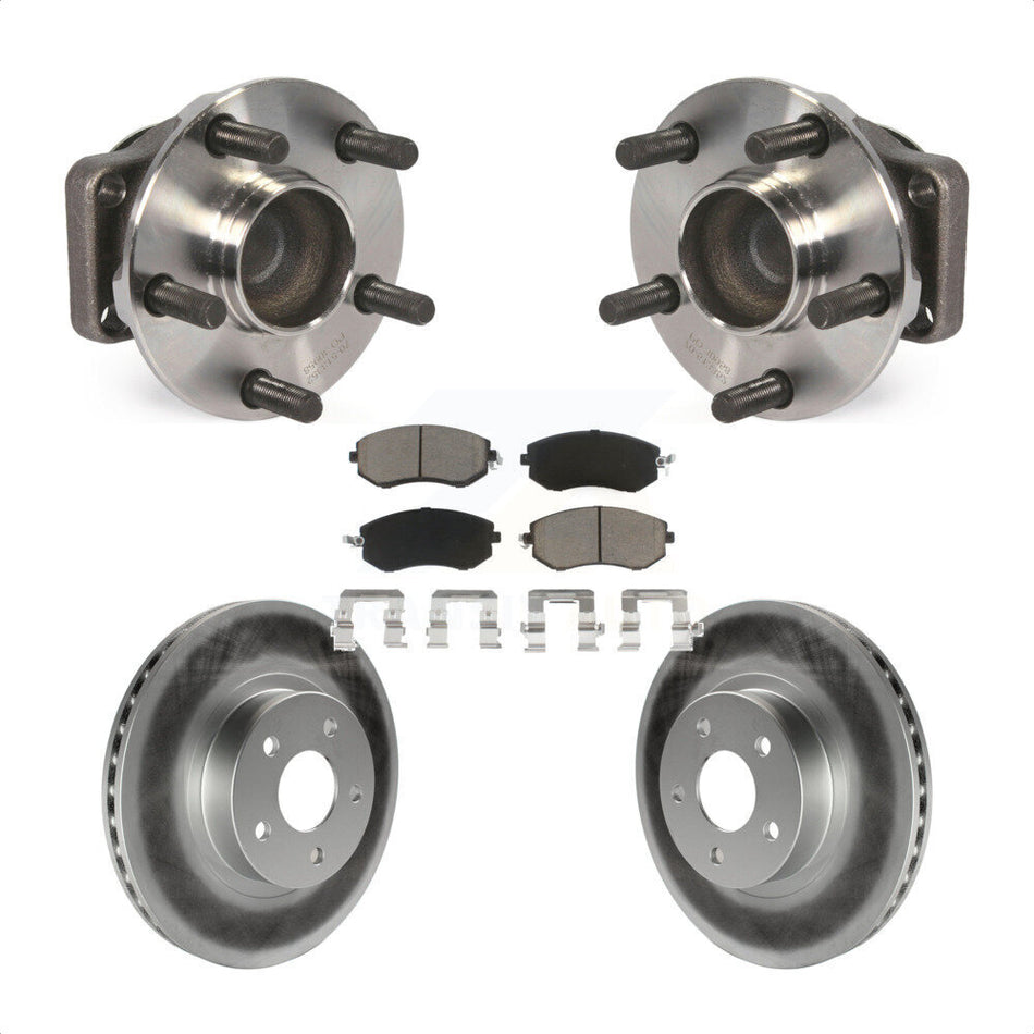 Front Hub Bearing Assembly With Coated Disc Brake Rotors And Ceramic Pads Kit For 2013-2016 Scion FR-S Subaru BRZ 277mm Diameter Rotor KBB-121109