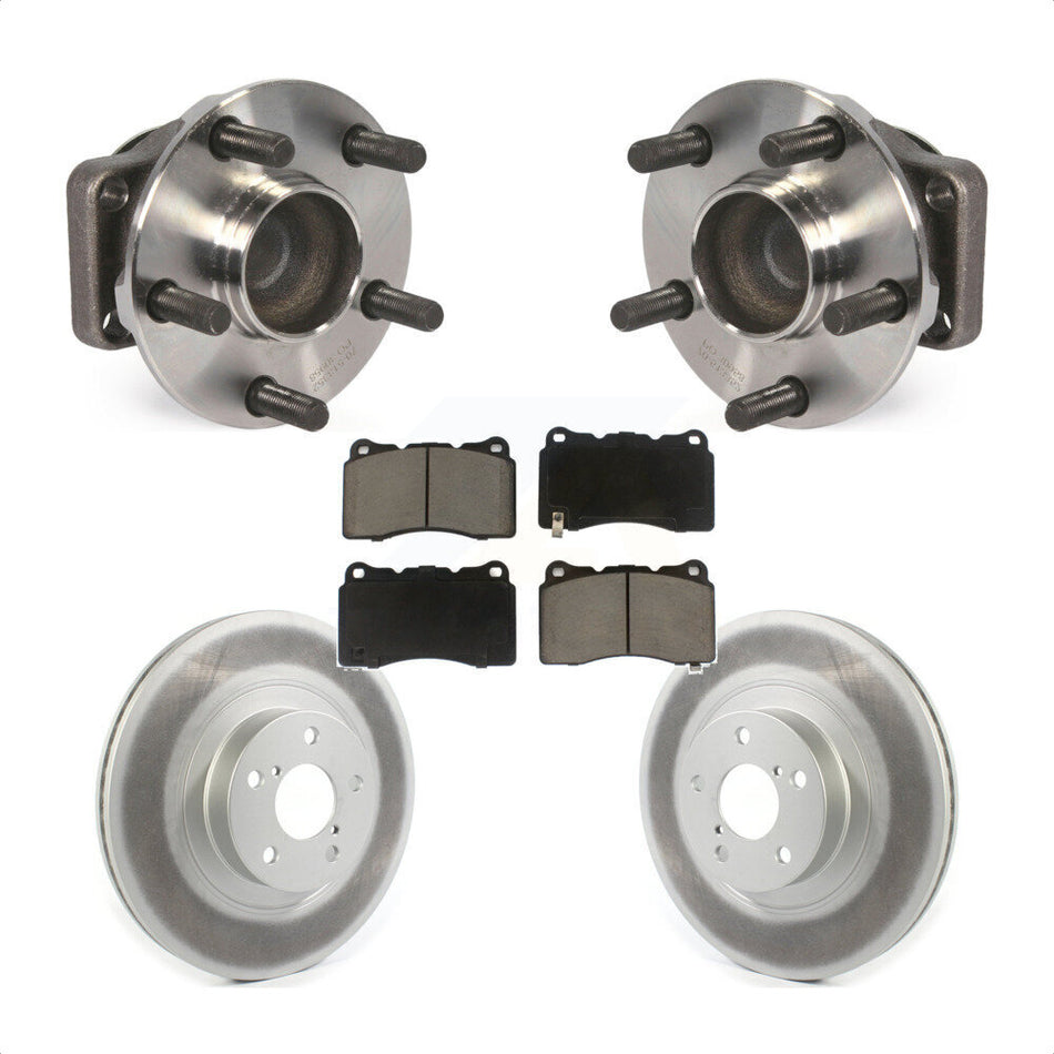 Front Hub Bearing Assembly With Coated Disc Brake Rotors And Ceramic Pads Kit For 2019 Toyota 86 TRD Special Edition Without Brembo Brakes KBB-121110
