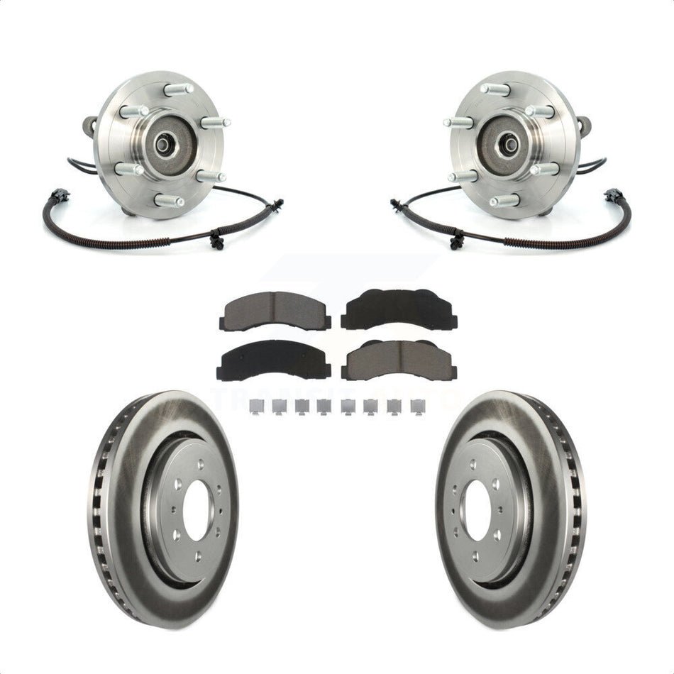 Front Hub Bearing Coated Brake Rotor Pads Kit For Ford F-150 Expedition Lincoln Navigator KBB-121112