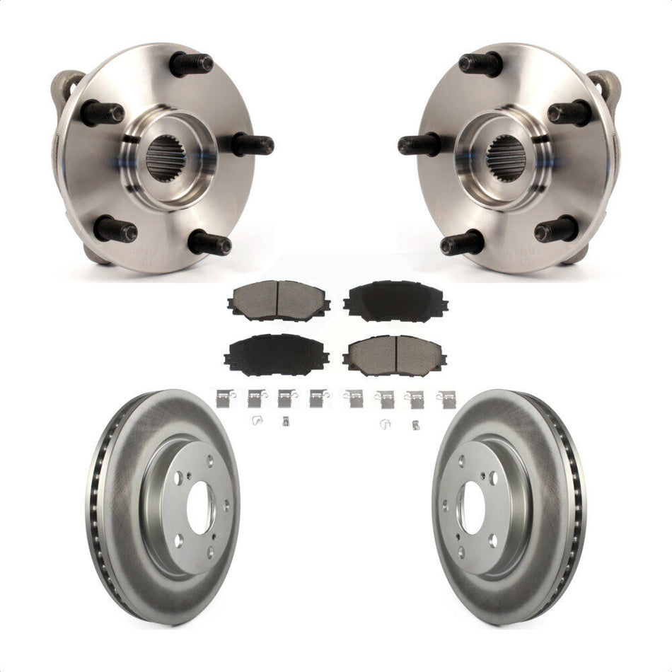 Front Hub Bearing Assembly With Coated Disc Brake Rotors And Ceramic Pads Kit For Toyota RAV4 Scion xB Prius V Lexus HS250h KBB-121116