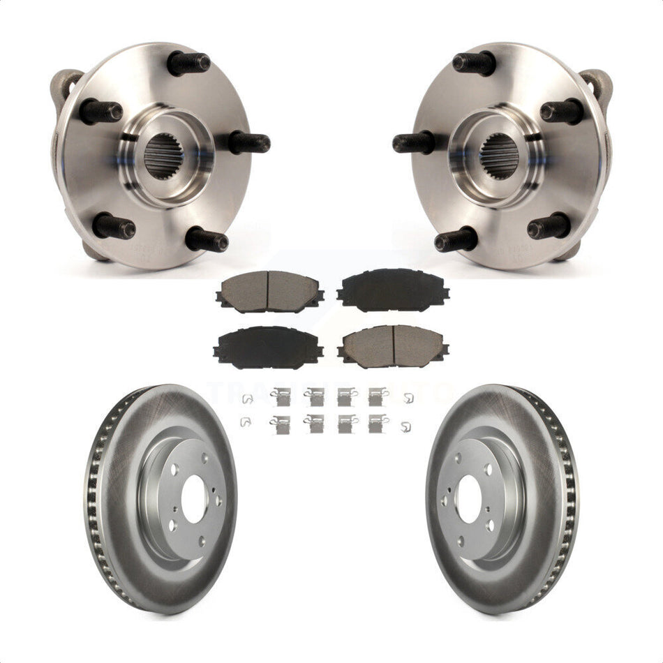 Front Hub Bearing Assembly With Coated Disc Brake Rotors And Ceramic Pads Kit For Toyota RAV4 Scion tC Corolla iM KBB-121117