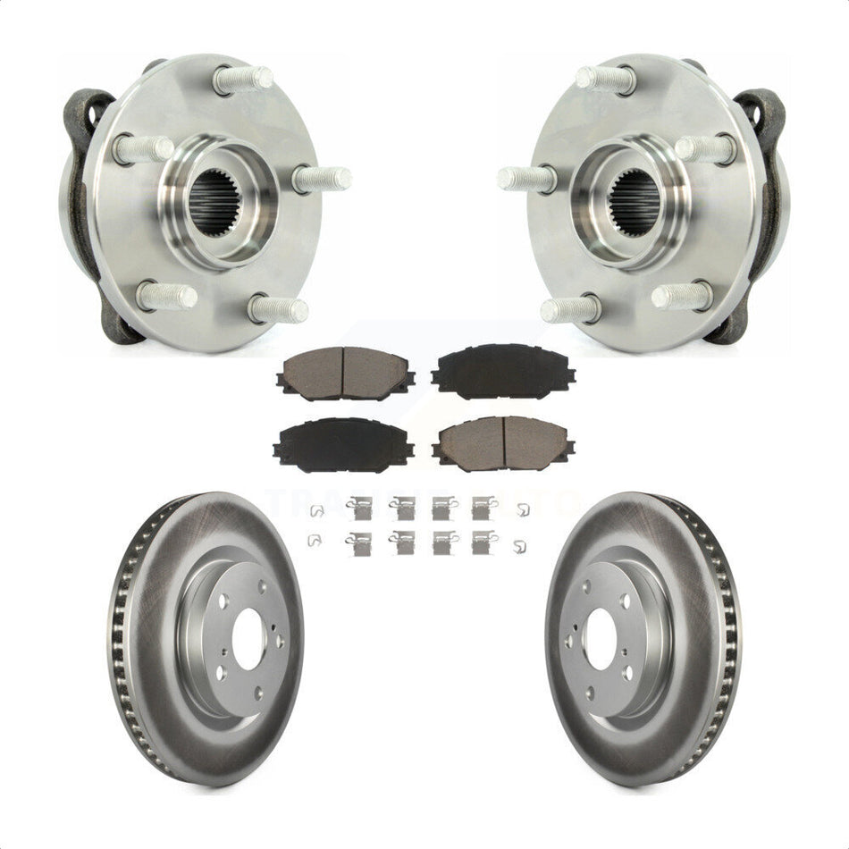 Front Hub Bearing Assembly With Coated Disc Brake Rotors And Ceramic Pads Kit For Toyota RAV4 Scion tC Mirai KBB-121118