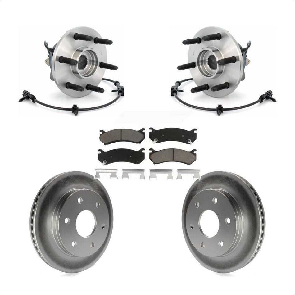 Front Hub Bearing Coated Brake Rotor & Pad Kit For Chevrolet Silverado 1500 GMC Tahoe Sierra Suburban Yukon Avalanche XL Cadillac Escalade Express 2500 Classic ESV EXT Savana KBB-121122