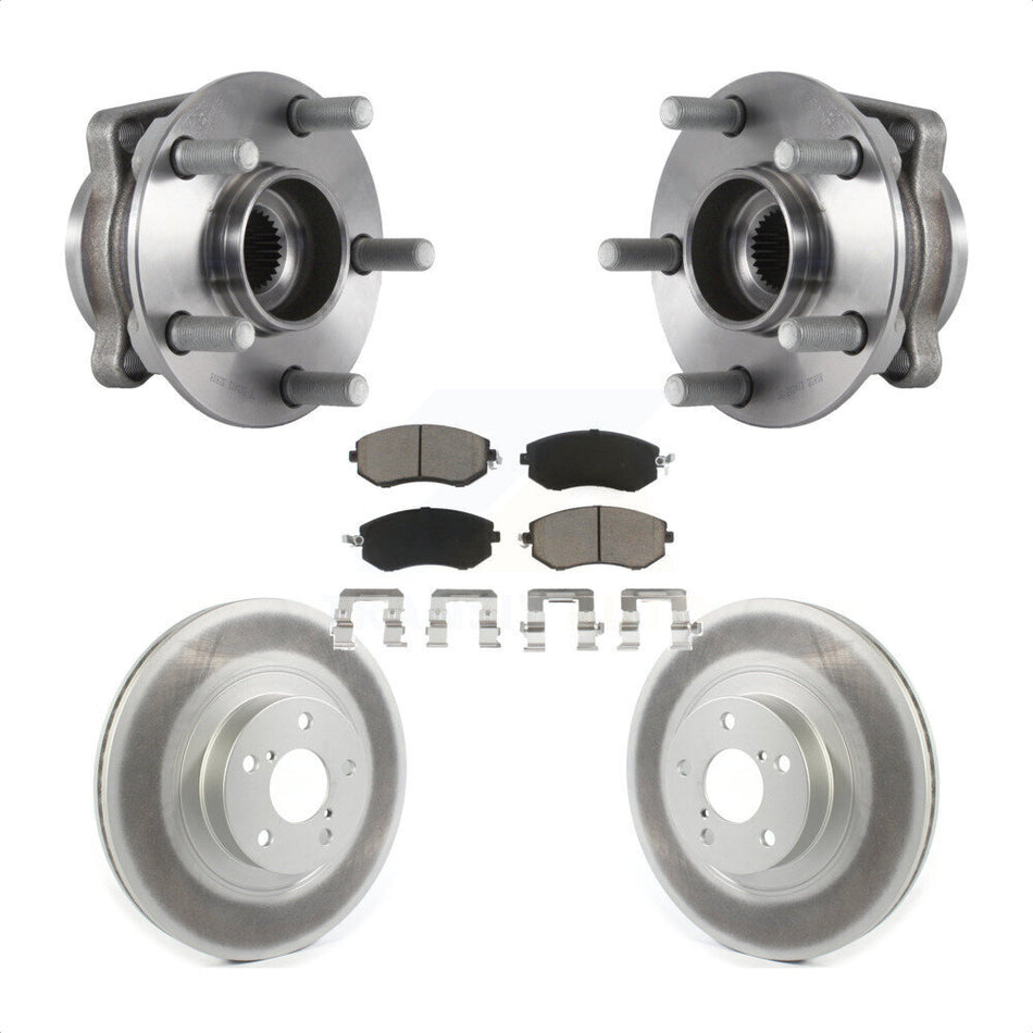 Front Hub Bearing Assembly With Coated Disc Brake Rotors And Ceramic Pads Kit For Subaru Forester Crosstrek XV 292mm Diameter Rotor KBB-121124