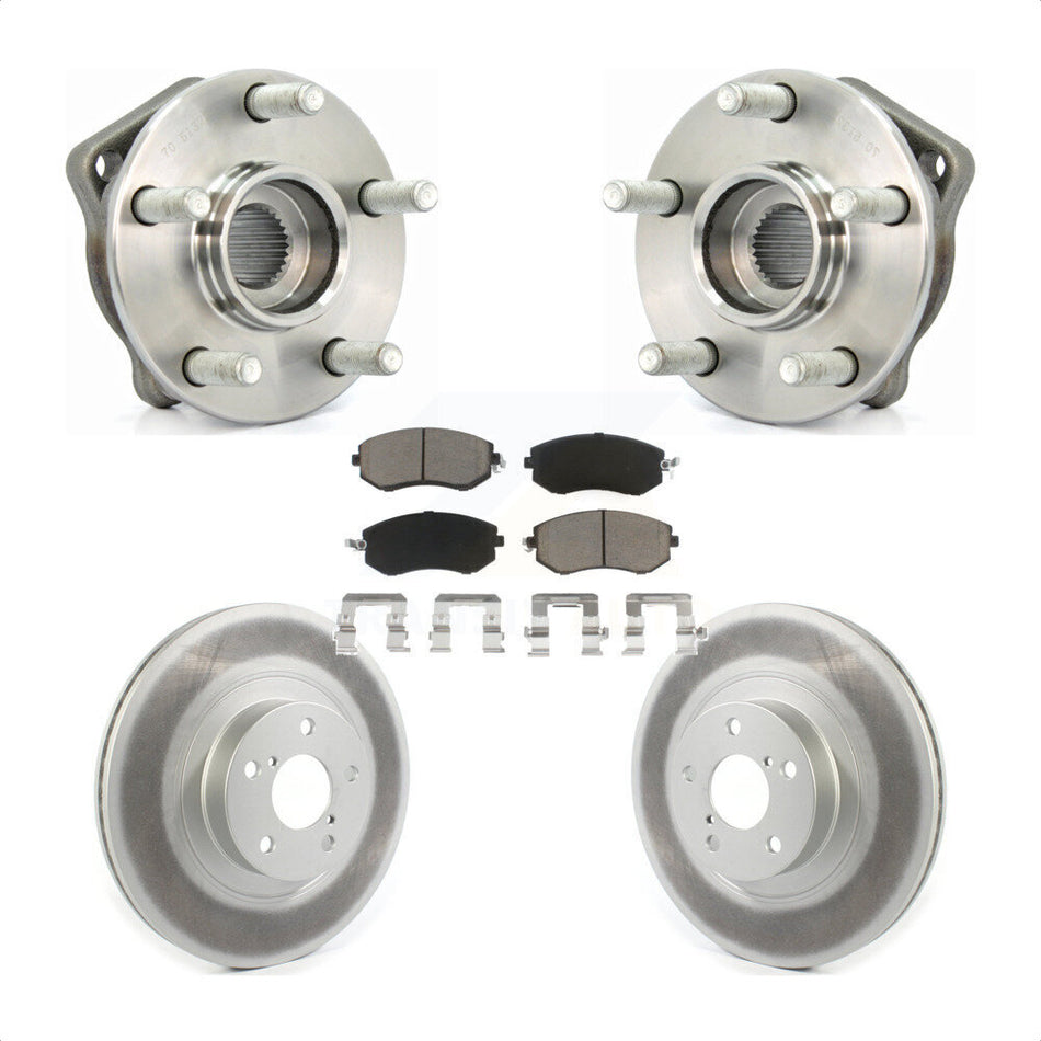 Front Hub Bearing Assembly With Coated Disc Brake Rotors And Ceramic Pads Kit For Subaru Impreza Outback Forester Legacy XV Crosstrek KBB-121125