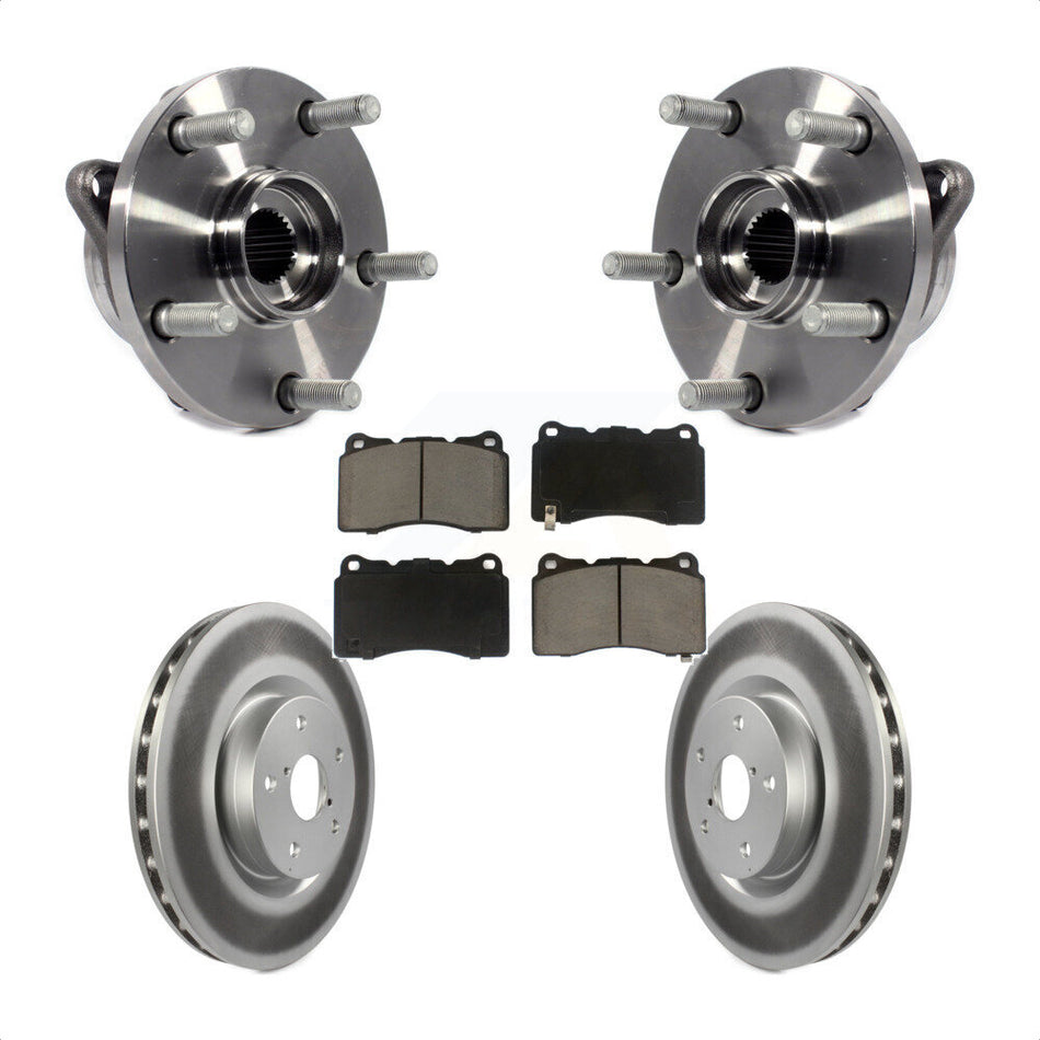 Front Hub Bearing Assembly With Coated Disc Brake Rotors And Ceramic Pads Kit For Subaru Impreza WRX STI KBB-121127