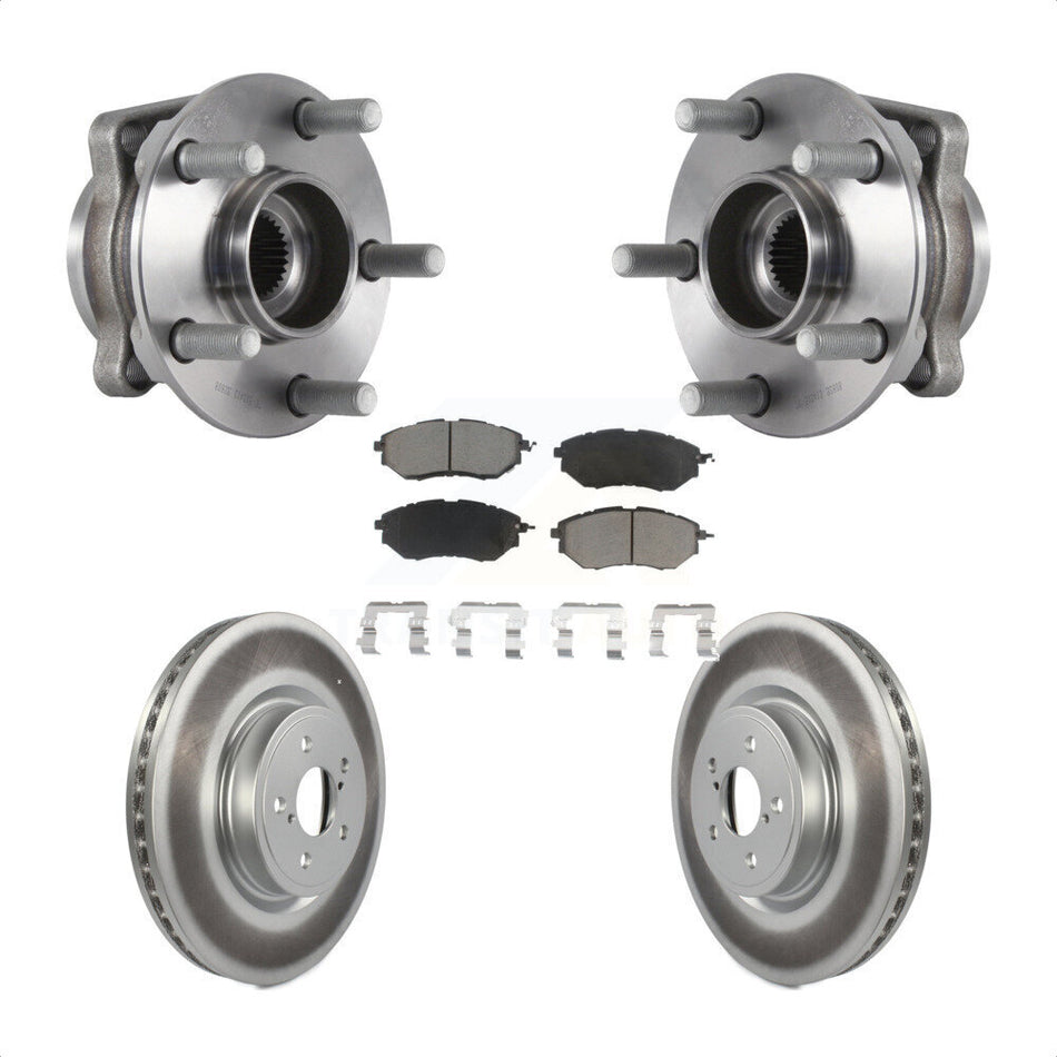 Front Hub Bearing Assembly With Coated Disc Brake Rotors And Ceramic Pads Kit For Subaru Forester 2.0L KBB-121128