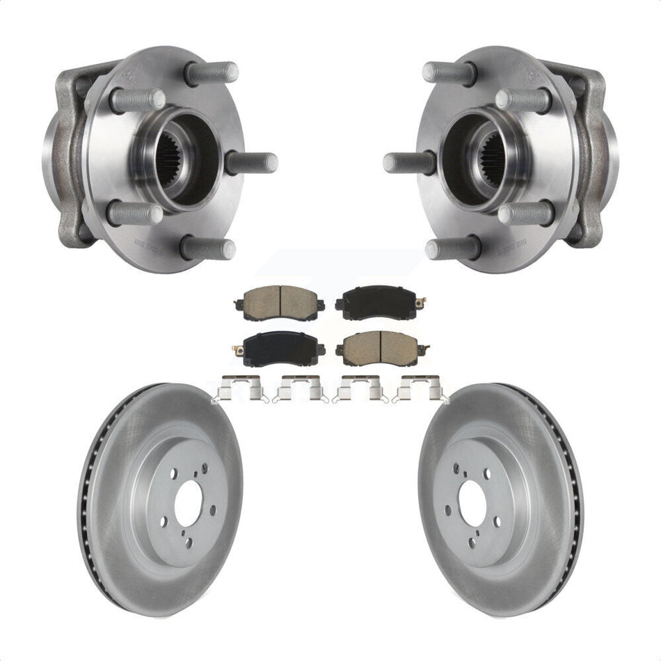 Front Hub Bearing Assembly With Coated Disc Brake Rotors And Ceramic Pads Kit For Subaru Crosstrek Impreza KBB-121129