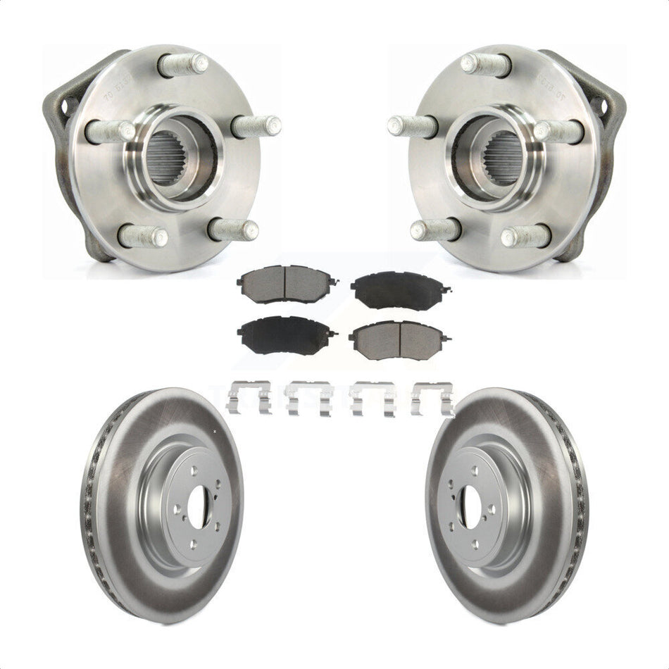 Front Hub Bearing Assembly With Coated Disc Brake Rotors And Ceramic Pads Kit For Subaru Outback Legacy Forester KBB-121131