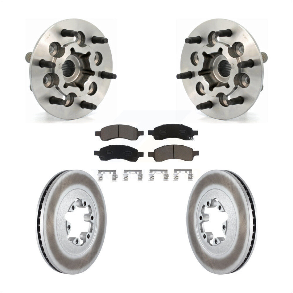Front Hub Bearing Assembly With Coated Disc Brake Rotors And Ceramic Pads Kit For Chevrolet Colorado GMC Canyon KBB-121140
