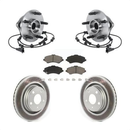 Front Hub Bearing Assembly Coated Disc Brake Rotor And Ceramic Pads Kit For Jeep Wrangler KBB-121145