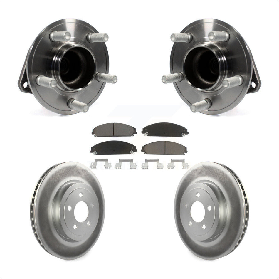 Front Hub Bearing Assembly With Coated Disc Brake Rotors And Ceramic Pads Kit For Dodge Charger Challenger Chrysler 300 KBB-121158