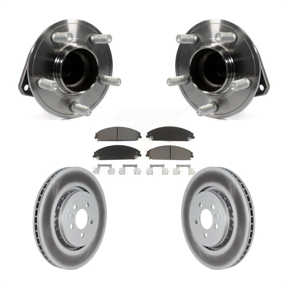 Front Hub Bearing Assembly With Coated Disc Brake Rotors And Ceramic Pads Kit For Dodge Charger 355mm Diameter Rotor KBB-121165