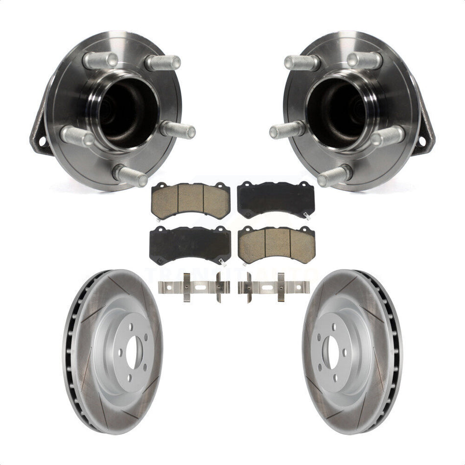 Front Hub Bearing Assembly With Coated Disc Brake Rotors And Ceramic Pads Kit For Dodge Challenger Charger KBB-121166