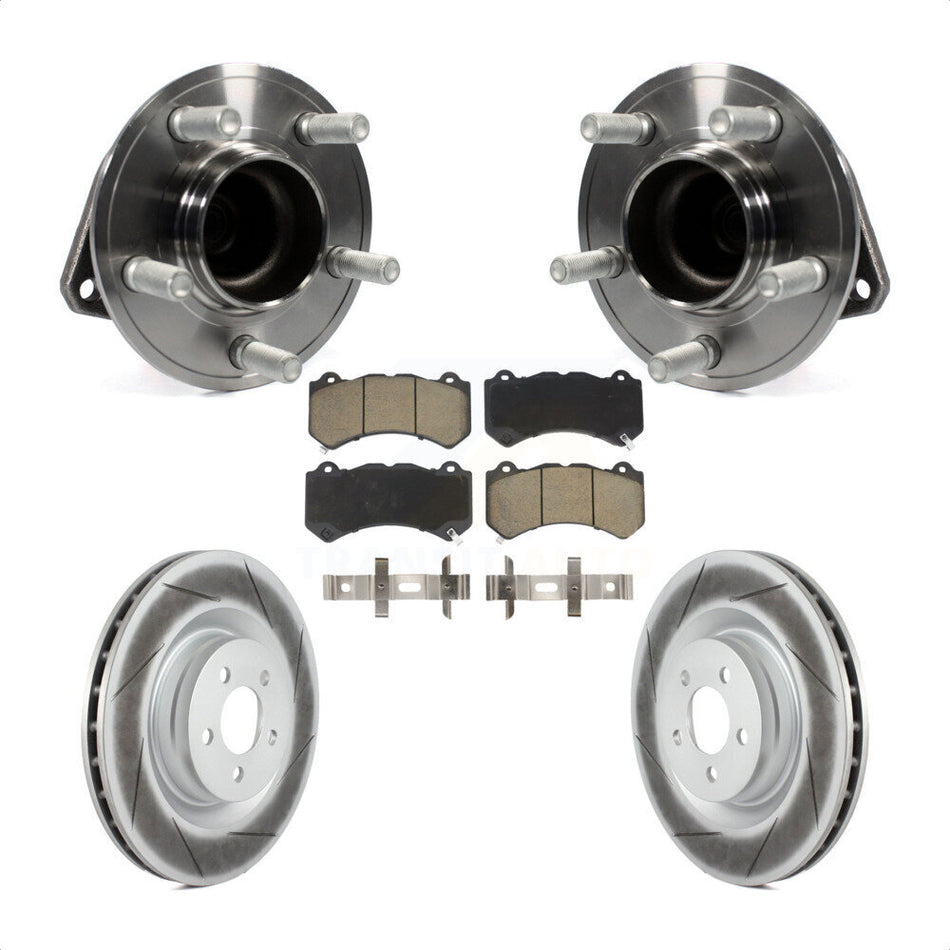 Front Hub Bearing Assembly With Coated Disc Brake Rotors And Ceramic Pads Kit For Dodge Challenger Charger KBB-121167