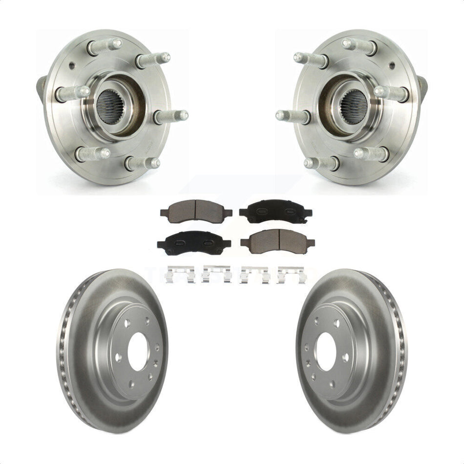 Front Hub Bearing Assembly With Coated Disc Brake Rotors And Ceramic Pads Kit For Chevrolet Traverse GMC Acadia Buick Enclave Saturn Outlook Limited KBB-121174