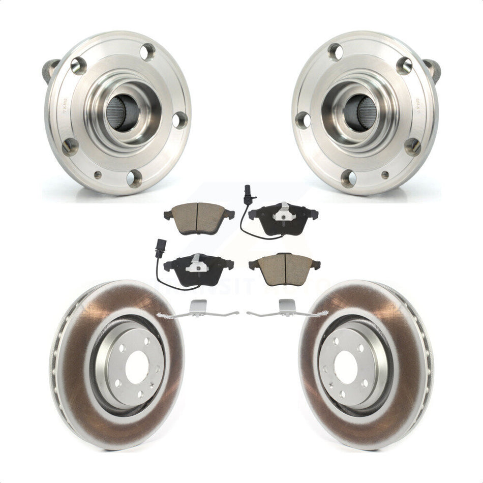 Front Hub Bearing Assembly With Coated Disc Brake Rotors And Ceramic Pads Kit For Audi TT Quattro 340mm Diameter Rotor KBB-121182