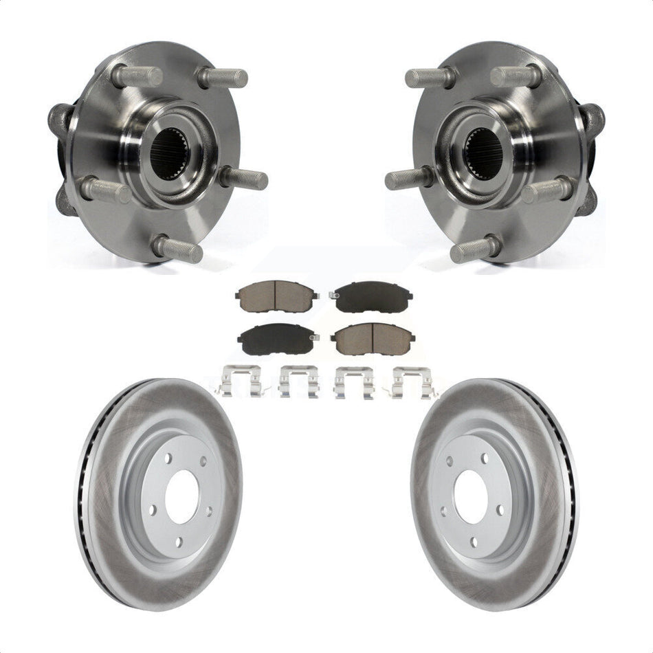 Front Hub Bearing Assembly With Coated Disc Brake Rotors And Ceramic Pads Kit For Nissan Juke KBB-121195