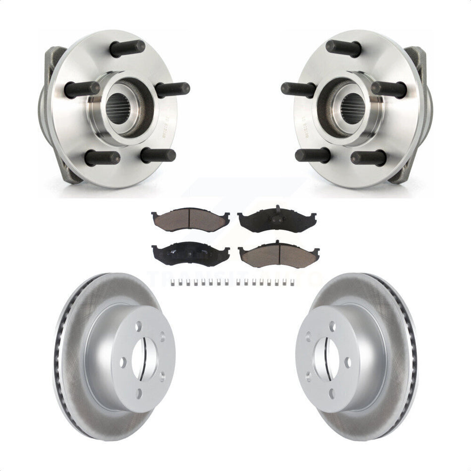 Front Hub Bearing Assembly With Coated Disc Brake Rotors And Ceramic Pads Kit For Jeep Wrangler Cherokee TJ KBB-121201