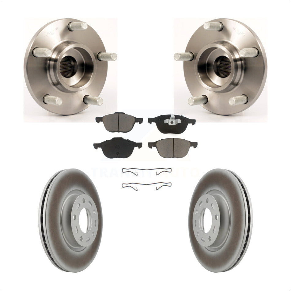 Front Hub Bearing Assembly With Coated Disc Brake Rotors And Ceramic Pads Kit For Mazda 3 2.3L KBB-121203