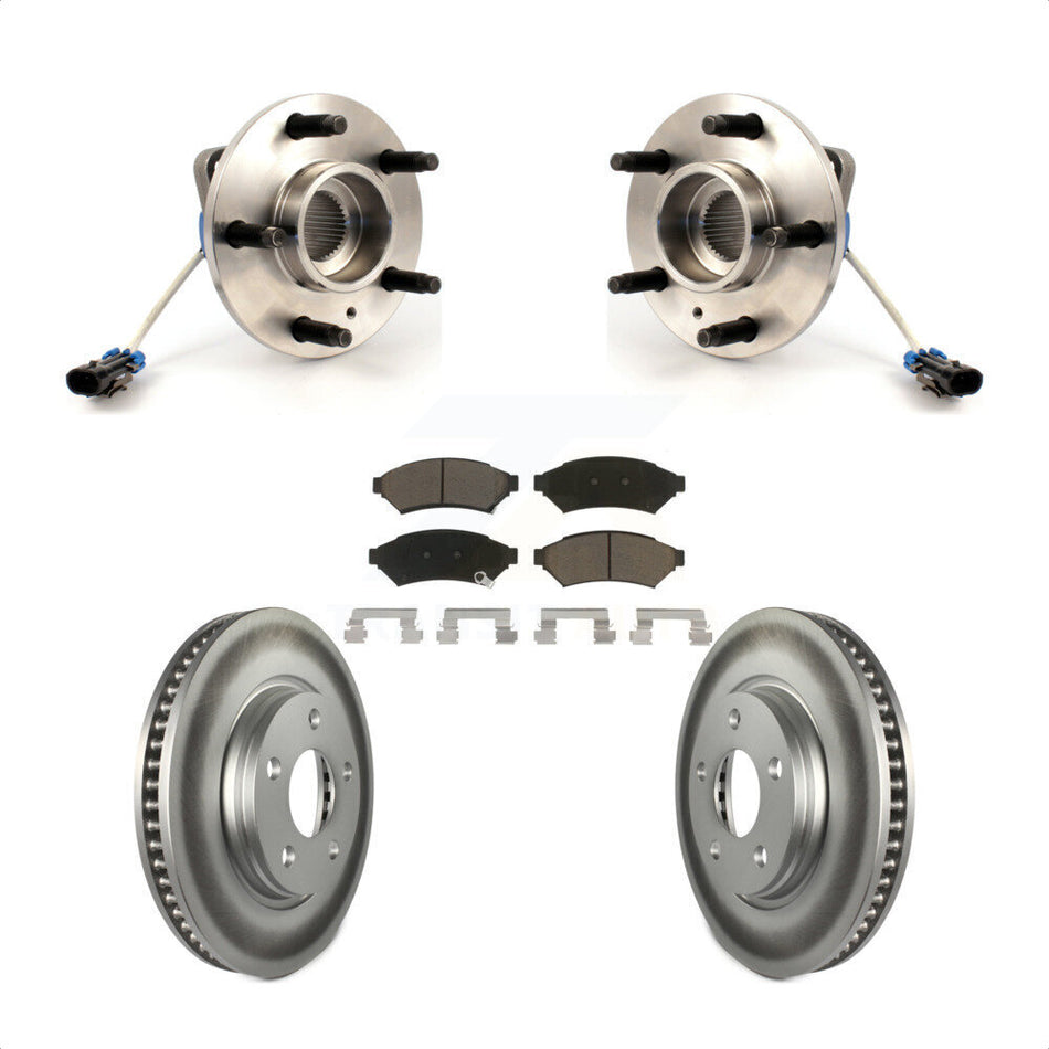 Front Hub Bearing Assembly With Coated Disc Brake Rotors And Ceramic Pads Kit For Pontiac Grand Prix Buick LaCrosse Chevrolet Uplander Montana Terraza Allure KBB-121207