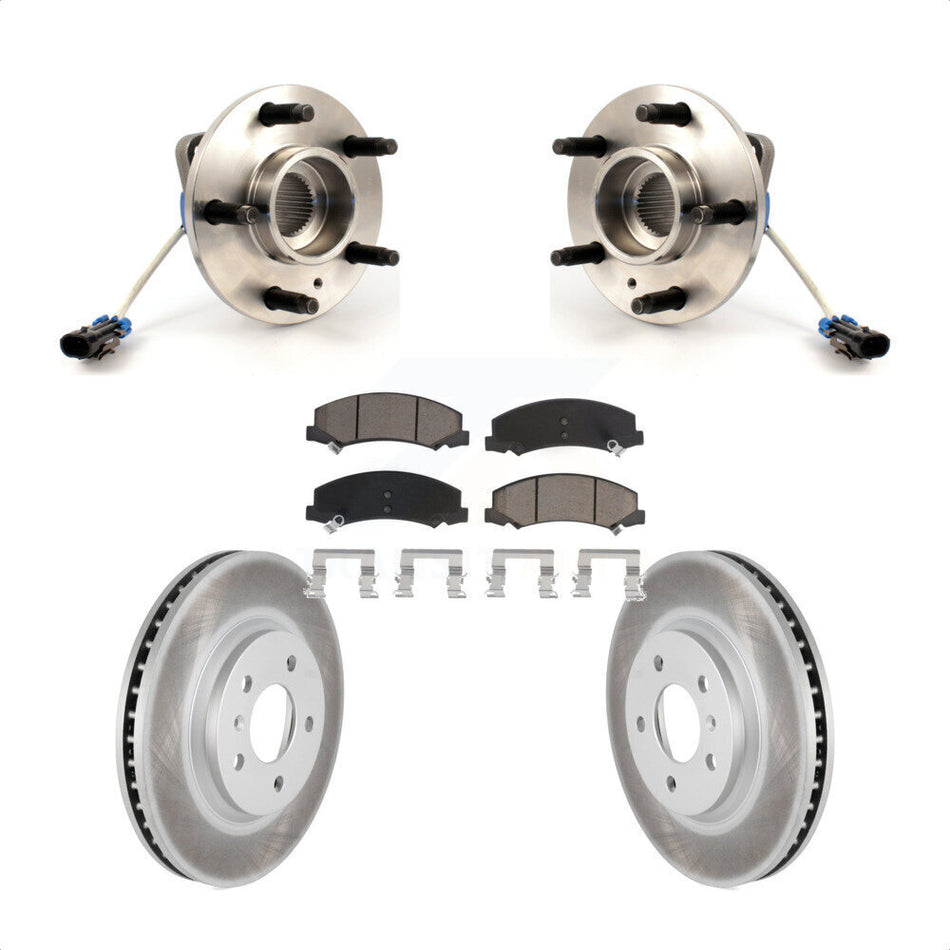 Front Hub Bearing Assembly With Coated Disc Brake Rotors And Ceramic Pads Kit For Chevrolet Impala Buick Lucerne Limited Monte Carlo KBB-121209