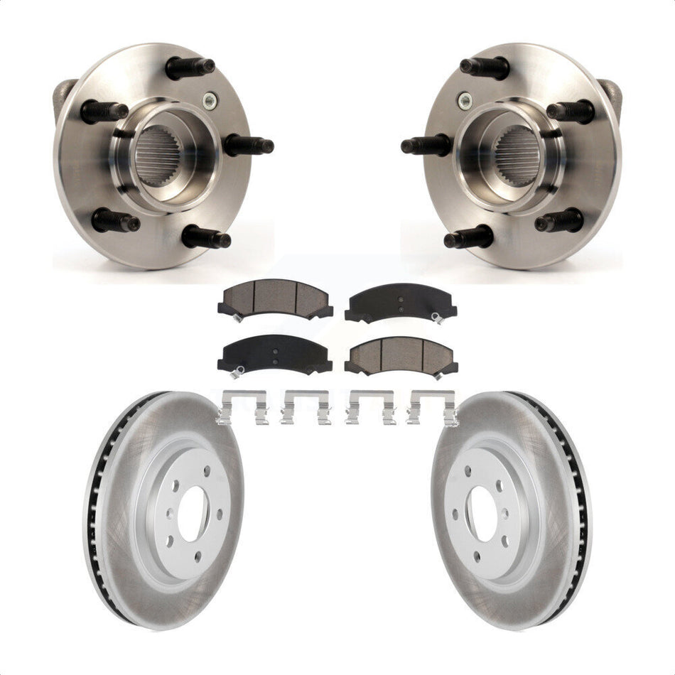 Front Hub Bearing Assembly With Coated Disc Brake Rotors And Ceramic Pads Kit For Chevrolet Impala Monte Carlo Non-ABS KBB-121210