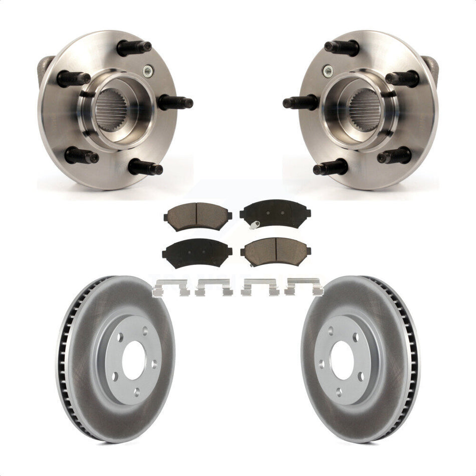 Front Hub Bearing Assembly With Coated Disc Brake Rotors And Ceramic Pads Kit For Chevrolet Impala Monte Carlo Non-ABS KBB-121215