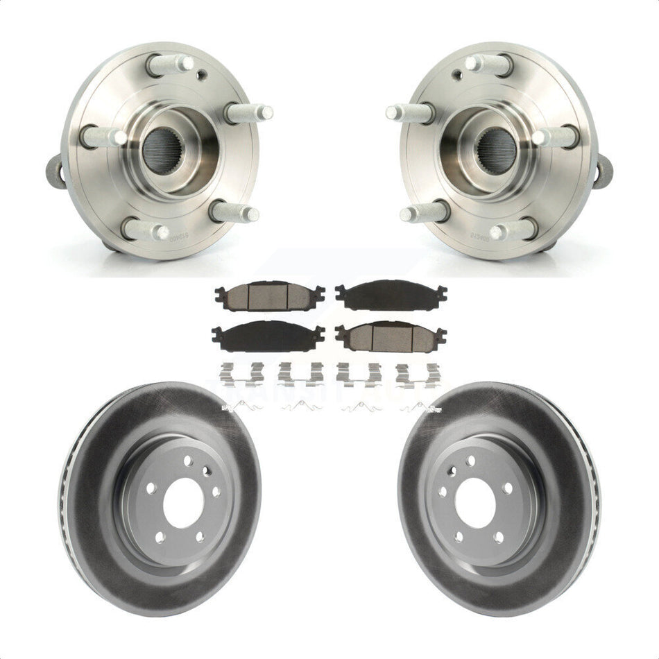Front Hub Bearing Assembly With Coated Disc Brake Rotors And Ceramic Pads Kit For Ford Explorer KBB-121218