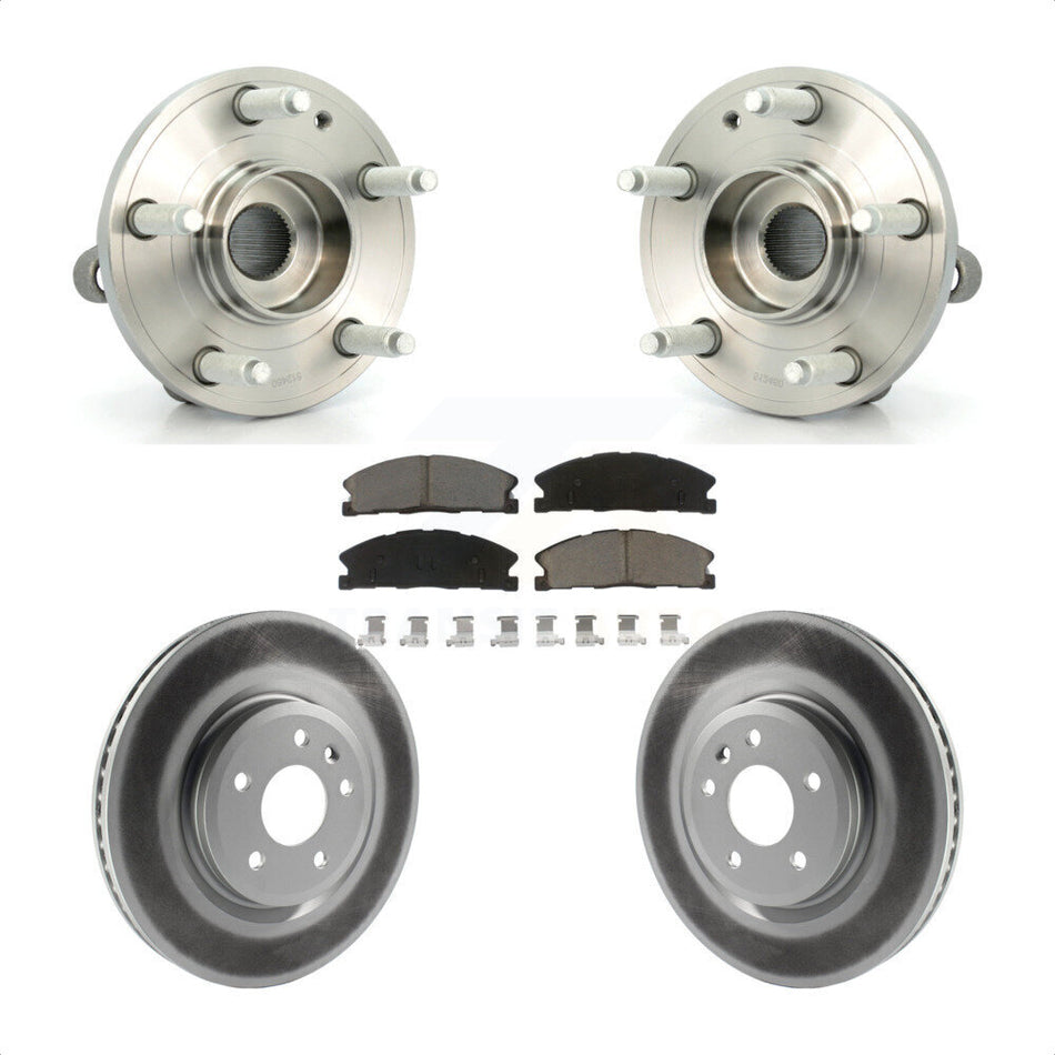 Front Hub Bearing Assembly With Coated Disc Brake Rotors And Ceramic Pads Kit For 2013 Ford Explorer Sport Heavy Duty Brakes KBB-121219