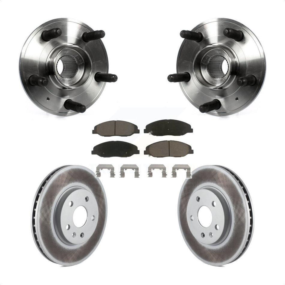 Front Hub Bearing Assembly With Coated Disc Brake Rotors And Ceramic Pads Kit For 2012-2013 Cadillac CTS V 315mm Diameter Rotor KBB-121220