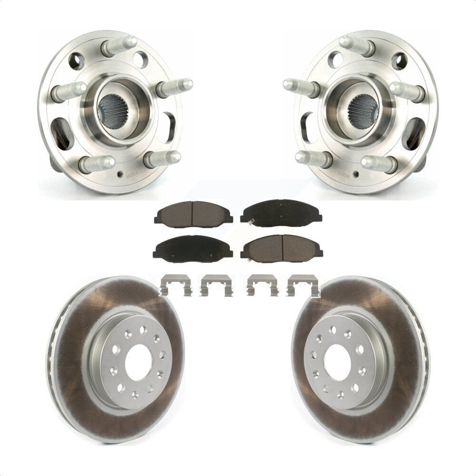Front Hub Bearing Assembly With Coated Disc Brake Rotors And Ceramic Pads Kit For Cadillac CTS Without Heavy Duty Brakes KBB-121224