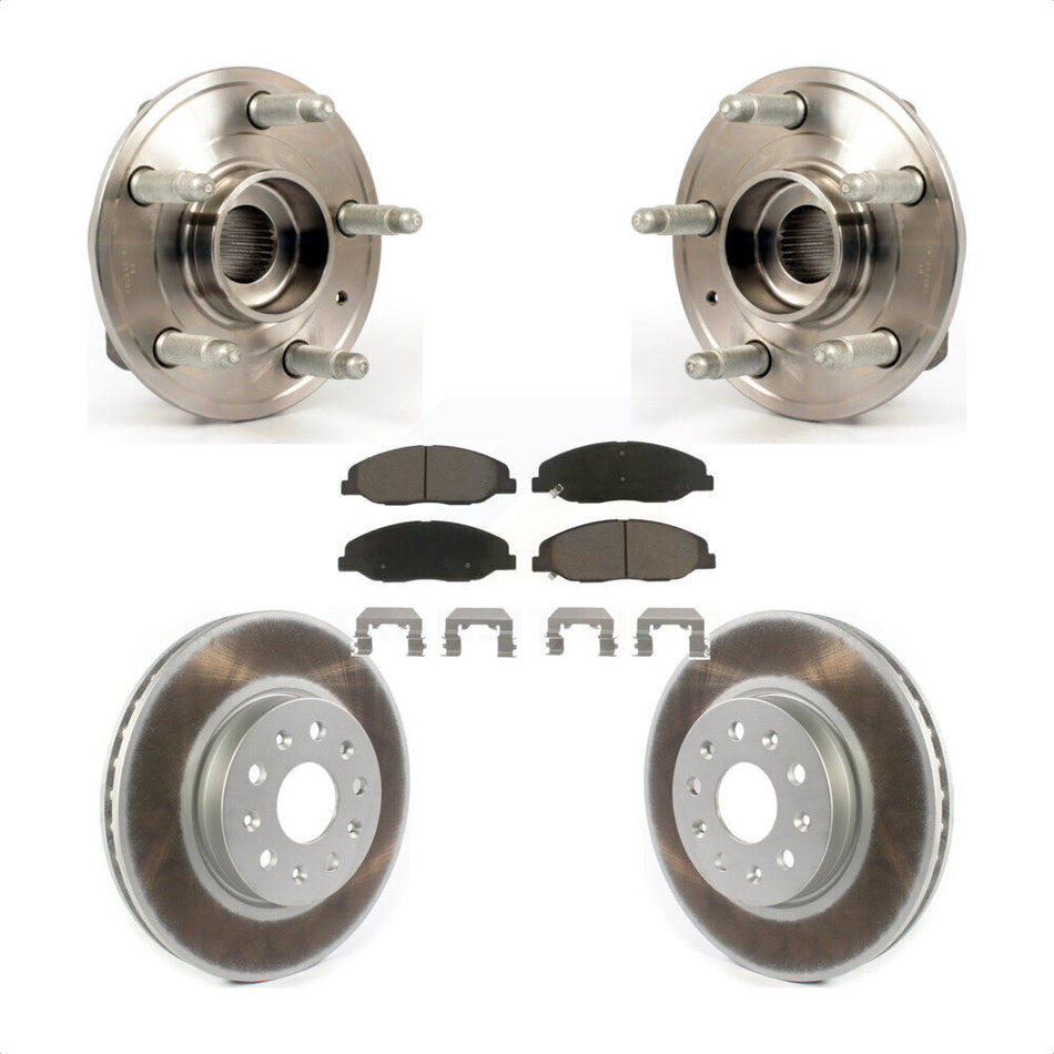 Front Hub Bearing Assembly With Coated Disc Brake Rotors And Ceramic Pads Kit For Cadillac CTS Without Heavy Duty Brakes KBB-121227