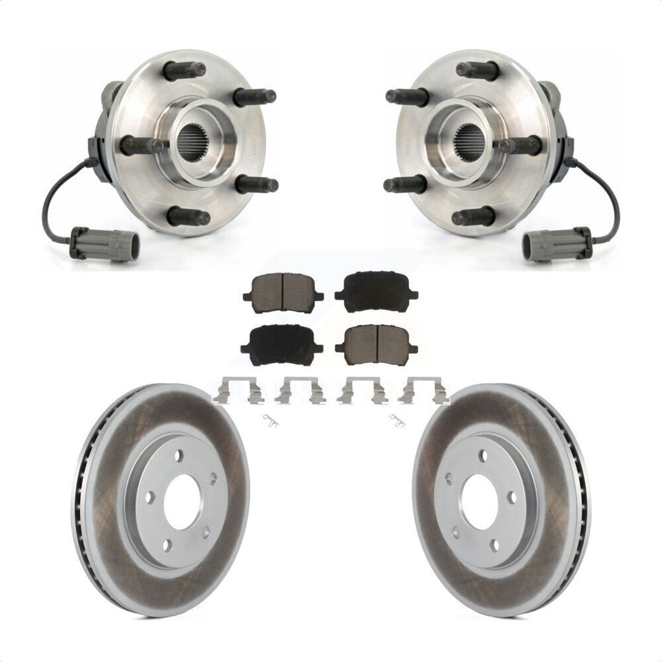 Front Hub Bearing Assembly With Coated Disc Brake Rotors And Ceramic Pads Kit For Chevrolet HHR KBB-121243